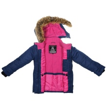 Kamik Winter Jacket Parka Katy (wind and waterproof, reflective) navy blue/pink Kids